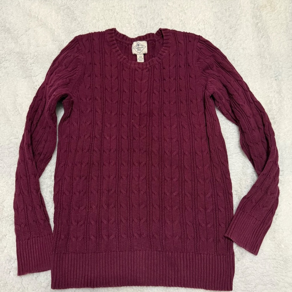 St. John's Bay Women's Cable Knit Sweater - Deep Red